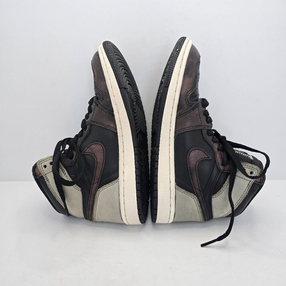 Air Jordan | 1 Retro 'Patina' black leather sporty hi-top sneakers | WMS 5.5 - Picture 5 of 8